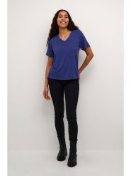 Kaffe Koszulka w kolorze granatowym rozmiar: M. Niebieskie bluzki Kaffe, m, bez wzorów, z wiskozy, klasyczne, bez kołnierzyka, bez ramiączek. Za 61.02 zł.