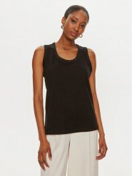 United Colors Of Benetton Bluzka 34G7DH00W Czarny Regular Fit. Czarne bluzki United Colors of Benetton, xs, bez wzorów, z bawełny, bez kołnierzyka, bez ramiączek. Za 59.99 zł.