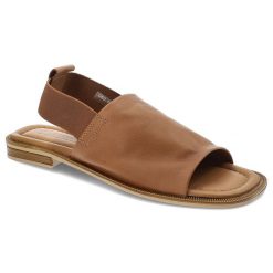 Brązowe Sandały Artiker Płaskie Obuwie Damskie. Brązowe sandały Artiker, bez wzorów, ze skóry, eleganckie, bez obcasa, na płaskiej podeszwie, bez zapięcia. Za 149.00 zł.