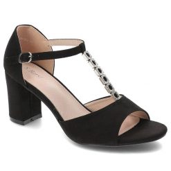 Czarne Sandały S.Barski Eleganckie Buty Na Obcasie. Czarne sandały S.BARSKI, bez wzorów, ze skóry ekologicznej, eleganckie, bez obcasa, na obcasie, bez zapięcia. Za 129.00 zł.