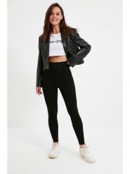 Trendyol Legginsy w kolorze czarnym rozmiar: S. Czarne legginsy Trendyol, s, bez wzorów, z podwyższonym stanem. Za 43.88 zł.