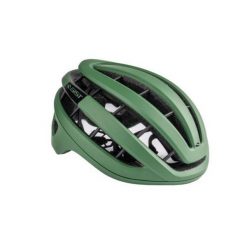 Kask rowerowy RAPIDO, zielony. Zielone okulary przeciwsłoneczne GIST, bez wzorów, sportowe. Za 435.50 zł.