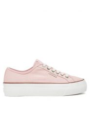 Calvin Klein Jeans Tenisówki Vulc Flatform Ctn Logo Tag YW0YW01838 Różowy. Czerwone trampki Calvin Klein Jeans, bez wzorów, z jeansu, bez zapięcia. Za 349.99 zł.