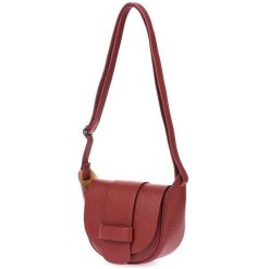 Listonoszka skórzana Vera Pelle bordowa X41. Czerwone torebki klasyczne bez wzorów, ze skóry, bez dodatków. Za 139.90 zł.