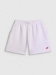 4F Spodenki dresowe damskie - białe M. Białe szorty 4f, bez wzorów, z dresówki, sportowe. Za 129.99 zł.