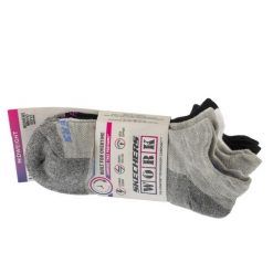 Skarpetki sportowe damskie 3pk Work Lowcut Womens Socks. Szare skarpety Skechers, bez wzorów, z bawełny. Za 69.99 zł.