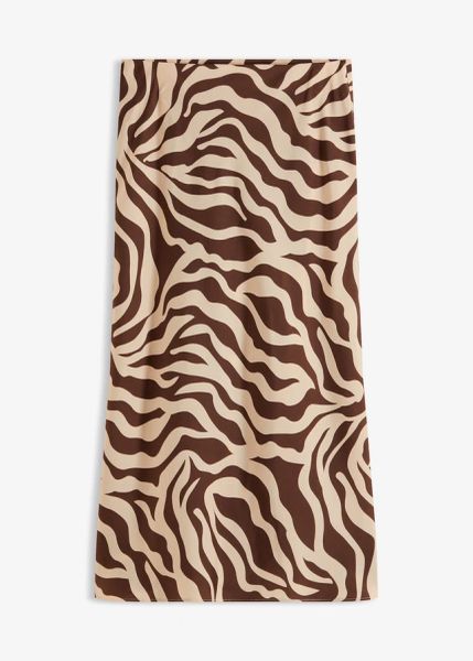 Spódnica midi z lejącej satyny. Brązowe spódnice bonprix, bez wzorów, z satyny, eleganckie, midi. Za 79.99 zł.