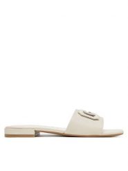 Guess Klapki FLJTAR LEA19 Écru. Klapki Guess, z aplikacjami, ze skóry, bez obcasa. Za 319.99 zł.