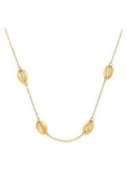 MOODE Naszyjnik "Imelda" z elementami ozdobnymi - dł. 41 cm rozmiar: onesize. Żółte naszyjniki MOODE, ze stali. Za 43.99 zł.