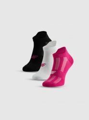 4F Skarpetki treningowe krótkie (3-pack) damskie - czarne+białe+różowe 39-42. Białe skarpety 4f, bez wzorów. Za 44.99 zł.