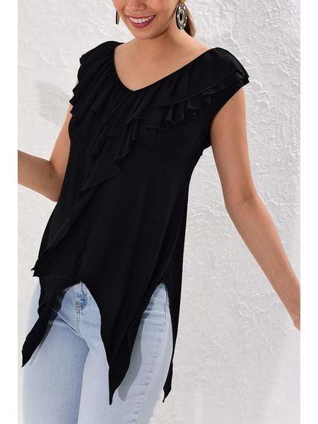 Milan Kiss Koszulka w kolorze czarnym rozmiar: M. Czarne bluzki Milan Kiss, m, bez wzorów, z asymetrycznym kołnierzem, bez ramiączek. Za 69.42 zł.