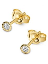 Revoni Złote kolczyki-wkrętki z diamentami rozmiar: onesize. Żółte kolczyki Revoni, z diamentem, złote. Za 525.86 zł.