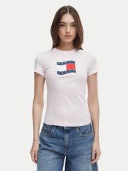 Tommy Jeans T-Shirt DW0DW22781 Różowy Regular Fit. Czerwone t-shirty Tommy Jeans, m, bez wzorów, z bawełny, bez kołnierzyka, bez ramiączek. Za 149.99 zł.