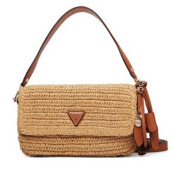 Torebka Guess. Brązowe listonoszki Guess, z aplikacjami, bez dodatków. Za 589.99 zł.