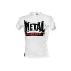 Koszulka z krótkim rękawem Metal Boxe new visual. Białe bluzki METAL BOXE, m, bez wzorów, sportowe, bez kołnierzyka, bez ramiączek. Za 162.00 zł.