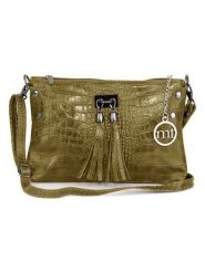 Mia Tomazzi Skórzana torebka "Abano" w kolorze khaki - 23 x 16 x 2 cm rozmiar: onesize. Brązowe torby na ramię Mia Tomazzi, bez wzorów, z materiału, na ramię, bez dodatków. Za 173.99 zł.