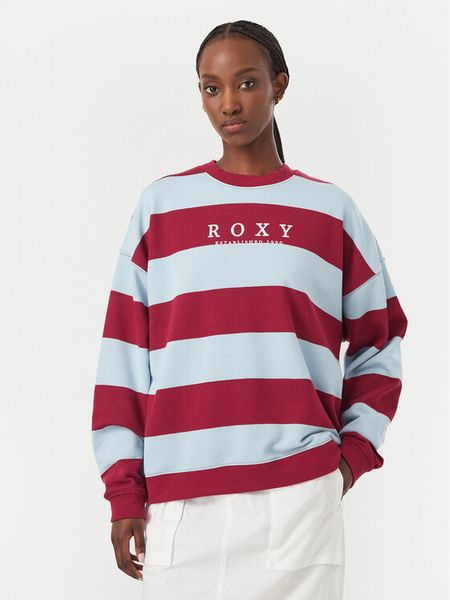 Roxy Bluza Strictly Stripes ERJFT05071 Bordowy Regular Fit. Czerwone bluzy Roxy, l, bez wzorów, z bawełny, bez kaptura. Za 279.99 zł.