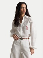 Polo Ralph Lauren Koszula 211A12786003 Biały Oversize. Białe koszule Polo Ralph Lauren, xs, bez wzorów, ze lnu, bez kołnierzyka, bez ramiączek. Za 859.99 zł.