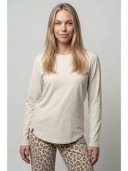 Alife and kickin Koszulka "Leabella" w kolorze kremowym rozmiar: S. Brązowe bluzki Alife and Kickin, s, bez wzorów, z bawełny, bez kołnierzyka, bez ramiączek. Za 60.99 zł.