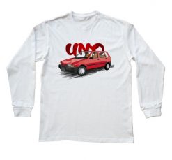 Fiat Uno — bluzka z długim rękawem. Białe bluzki nikiniki, s, bez wzorów, z bawełny, bez kołnierzyka, bez ramiączek. W wyprzedaży za 75.65 zł.