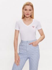 Guess T-Shirt W2YI45 J1314 Biały Slim Fit. Białe t-shirty Guess, xl, z aplikacjami, z bawełny, bez kołnierzyka, bez ramiączek. Za 129.99 zł.