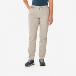 Spodnie turystyczne damskie Quechua NH500 Regular. Brązowe spodnie sportowe QUECHUA, na lato, l, bez wzorów, z elastanu, trekkingowe. Za 119.99 zł.