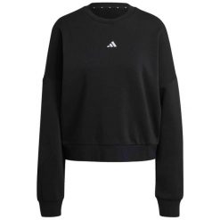 Bluza damska adidas Essentials Small Logo Feelcozy - czarna, luźny krój. Czarne bluzy sportowe Adidas, s, bez wzorów, z bawełny, bez kaptura. Za 157.99 zł.