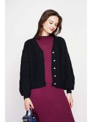 C& Jo Kardigan w kolorze czarnym rozmiar: 34. Czarne kardigany C& Jo, bez wzorów, ze splotem. Za 152.99 zł.