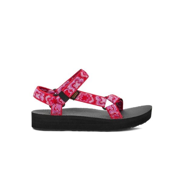 Sandały damskie Teva Midform Universal. Czerwone sandały Teva, bez wzorów, bez obcasa, bez zapięcia. Za 293.99 zł.