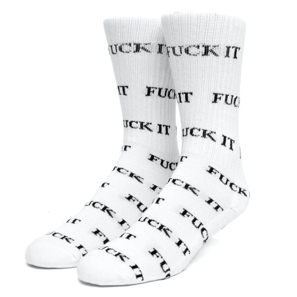 Skarpetki turystyczne HUF FK It. Białe skarpety HUF, bez wzorów, z bawełny. W wyprzedaży za 59.00 zł.