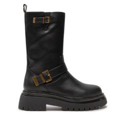 Botki TWINSET. Czarne botki Twinset, bez wzorów, bez obcasa, na płaskiej podeszwie, bez zapięcia. Za 1,099.00 zł.