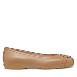 Baleriny Geox. Brązowe baleriny Geox, bez wzorów, bez obcasa. Za 329.99 zł.