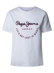 Pepe Jeans Koszulka "Rumer" w kolorze białym rozmiar: XL. Białe bluzki Pepe Jeans, xl, bez wzorów, z bawełny, bez kołnierzyka, bez ramiączek. Za 70.41 zł.