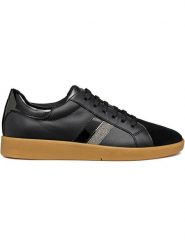 Geox Skórzane sneakersy "Meleda" w kolorze czarnym rozmiar: 40. Czarne trampki Geox, bez wzorów, z materiału, bez zapięcia. Za 259.13 zł.