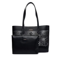 Torebka Guess. Czarne shopper Guess, z aplikacjami, bez dodatków. Za 679.99 zł.