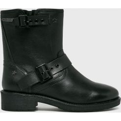 Pepe Jeans - Botki Maddox. Czarne botki Pepe Jeans, bez wzorów, z gumy, z okrągłym noskiem, bez obcasa, bez zapięcia. W wyprzedaży za 269.90 zł.
