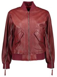 Apple of Eden Skórzana kurtka w kolorze bordowym rozmiar: 40. Czerwone kurtki Apple of Eden, bez wzorów, ze skóry, bez kaptura. Za 417.70 zł.