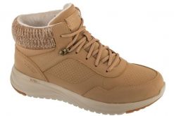 Buty zimowe damskie, Slip-Ins: On-The-Go Stellar - Ariana. Brązowe trekkingi Skechers, z materiału, trekkingowe. Za 499.99 zł.