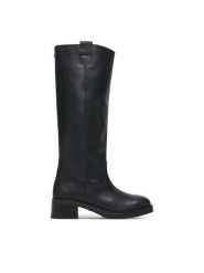 Steve Madden Kozaki Banner SM11003092 Czarny. Czarne kozaki Steve Madden, ze skóry, bez obcasa, na płaskiej podeszwie, bez zapięcia. Za 859.99 zł.