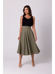 Be Wear Spódnica w kolorze oliwkowym rozmiar: M. Brązowe spódnice Be Wear, m, bez wzorów, midi, rozkloszowane. Za 277.45 zł.