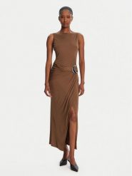 STAUD Sukienka koktajlowa Talia R25R2137VJ Brązowy Slim Fit. Brązowe sukienki STAUD, m, bez wzorów, z wiskozy, wizytowe, bez kołnierzyka, bez ramiączek. Za 1,599.00 zł.