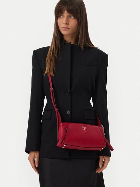 Guess Torebka Devon Mini HWBG97 45720 Czerwony. Czerwone listonoszki Guess, z aplikacjami, ze skóry, bez dodatków. Za 544.99 zł.