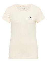 Mustang T-Shirt Loa 1016509 Écru Slim Fit. T-shirty Mustang, xl, bez wzorów, z bawełny, bez kołnierzyka, bez ramiączek. Za 79.99 zł.