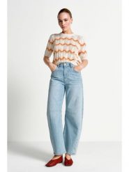 Rich & Royal Bluzka dzianinowa w kolorze kremowym rozmiar: XL. Brązowe bluzki Rich & Royal, xl, bez wzorów, z dzianiny, bez kołnierzyka, bez ramiączek. Za 214.45 zł.