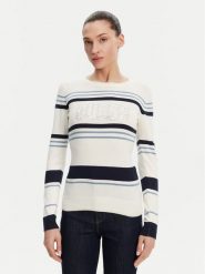 Guess Sweter W5GR18 Z2NQ2 Écru Slim Fit. Swetry Guess, xs, z aplikacjami, z wiskozy, bez ramiączek. Za 219.99 zł.