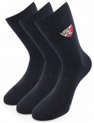 Niebieskie skarpetki Tonino Lamborghini 3 pary Niebieskie 43-46. Czarne skarpety 661, bez wzorów, z bawełny. Za 105.99 zł.