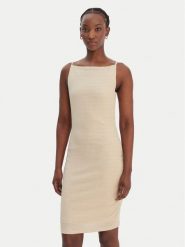 Guess Sukienka koktajlowa W6GKA1 K3488 Beżowy Slim Fit. Brązowe sukienki Guess, l, z aplikacjami, z syntetyku, wizytowe, bez kołnierzyka, bez ramiączek. Za 519.99 zł.