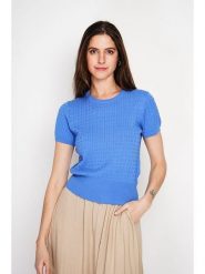 Le Jardin du Lin Sweter w kolorze błękitnym rozmiar: 34. Niebieskie swetry Le jardin du lin, bez wzorów, ze splotem, bez ramiączek. Za 108.99 zł.