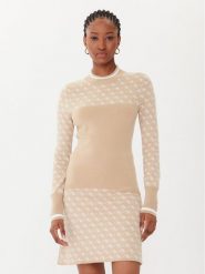 Guess Sweter W5BR24 Z3JD2 Beżowy Slim Fit. Brązowe swetry Guess, xl, z aplikacjami, z syntetyku, bez ramiączek. Za 369.99 zł.