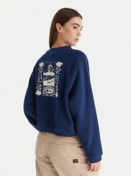 Quiksilver Bluza Graphic Crew EQWFT03198 Granatowy Regular Fit. Niebieskie bluzy Quiksilver, xs, bez wzorów, z bawełny, bez kaptura. Za 299.99 zł.